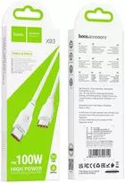 USB-C laidas į USB-C Hoco 3A 100W 1 m X93 baltas