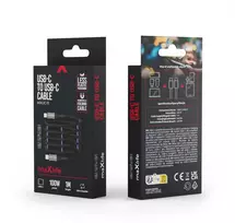 Telforceone Maxlife MXUC-11 magnetinis laidas USB-C - USB-C 1,0 m 100W juodas nailonas