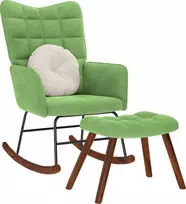 supama kėdė su taburete Light Žalias Velvet
