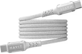 Havit CB6297 - Magnetinis kabelis iš USB tipo C iki USB tipo C, 1m (baltas)