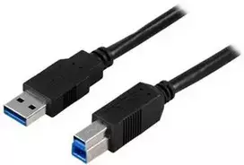 DELTACO USB3-130 - USB-kabelis - USB Type B (hane) till USB typ A (hane) - USB 3.0 - 3 m - svart