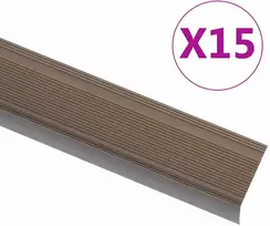 Profiliai laiptams, 15vnt., rudi, 90 cm, aliuminis, L formos