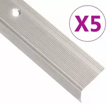 Profiliai laiptams, 5vnt., šampano, 100 cm, aliuminis, L formos