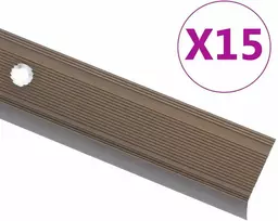 Profiliai laiptams, 15vnt., rudi, 90 cm, aliuminis, L formos