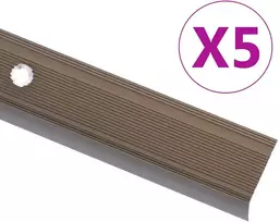 Profiliai laiptams, 5vnt., rudi, 90 cm, aliuminis, L formos