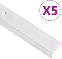 Profiliai laiptams, 5vnt., sidabro, 100 cm, aliuminis, L formos