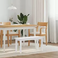 Suoliukas 90 cm Balta medžio masyvo guma