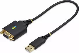 „StarTech 1P1FFCN-USB-SERIAL“ lygiagretusis kabelis, juodas 0,3 m A tipo USB DB-9