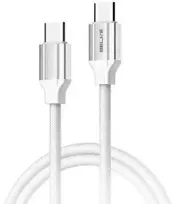 Beline kabelis 65W USB-C/USB-C 1m baltos spalvos BLNCWC03