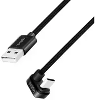 „LogiLink“ USB 2.0 | USB-A - USB-C 3,0 m, 60 W, pintas, kampinis, juodas