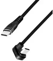 „LogiLink“ USB 2.0 | USB-C 2.0m 60W pintas kampinis juodas
