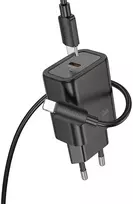 Telefono įkroviklis Hoco USB C QC PD 30W + laidas USB C - Lightning N62 juodas