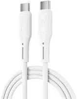 WiWU – Starlink serijos duomenų kabelis Wi-C043E USB C į USB C 30W – baltas