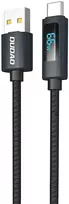 Dudao L7T USB-A – USB-C 66W laidas su LED ekranu 1m – juodos spalvos
