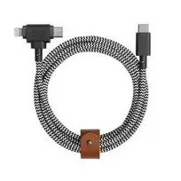 Native Union Belt universalus kabelis (USB-C – Lightning/USB-C) 1.5m, zebrinis