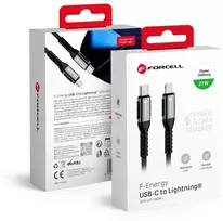 Cable USB C to Lightning Forcell F-Energy PD 3A 27W Cafule 2 m C259 juodas