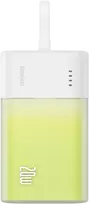 Baseus Popsicle 5200mAh 20W Powerbank su įmontuotu Lightning kabeliu (+ Baltas Baseus Simple USB-C - USB-C 60W/20V/3A/30cm kabelis) - balta-žalia