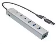 I-tec Hub USB-C/USB-A įkrovimo metalinis šakotuvas, 7 jungtys