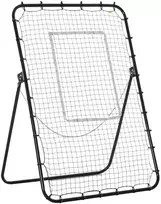 HOMCOM futbolo atšokimo sienelė, sulankstomi futbolo vartai, atšokimo tinklelis su 4 reguliuojamais kampais, 123 x 73 x 178,5 cm, juoda