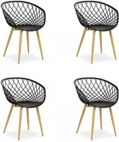 Homestyle4U Sodo krėslų komplektas, 62x80x57 cm, juoda