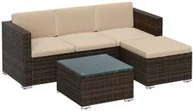 Lauko baldų komplektas Songmics Sodo sofa su staliuku