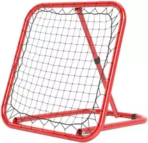 HOMCOM Futbolo atmušimo įrenginys, sulankstomas futbolo atmušimo įrenginys 63 x 63 cm Reguliuojamas futbolo vartų atmušimo įrenginys, skirtas beisbolui ir krepšiniui, metalinis, raudonos spalvos
