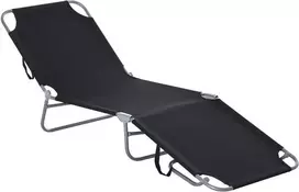 Outsunny Sulankstomas gultas nuo saulės iki 120 kg - juodas