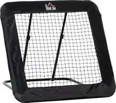HOMCOM Sulankstomi futbolo vartai Futbolo atšokimo sienelė, tinklelis įvairioms sporto šakoms, 5 pakopų reguliuojamas, 128x118x108-120cm
