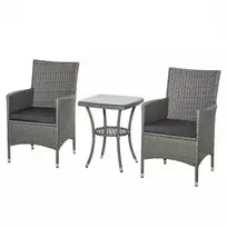 Lauko baldų komplektas Outsunny Sodo baldų komplektas su staliuku, bistro komplektas, 3 dalių balkono baldų komplektas 60x58,5x89,5 cm