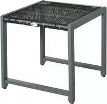 Outsunny® sodo stalas, šoninis staliukas su grūdinto stiklo stalviršiu, poliratanas + aliuminis