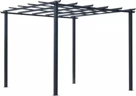 "Outsunny" rožių paviljonas Stabili augalų arka, kaip pagalbinė laipiojimo priemonė, sodo paviljonas, atsparus oro sąlygoms, metalas, juodas, 2,97x2,95x2,3 m