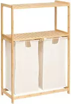 5five Simply Smart Bamboo Bambukinė lentyna su skalbinių krepšeliu TIDY BOX, 72 x 33 x 109 cm