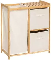 5five Simply Smart Bamboo Bambukinė lentyna su skalbinių krepšeliu TIDY BOX ir konteineriais, 66 x 33,3 x 78,5 cm