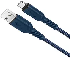 PTC HOCO kabelis USB A Male į Type-C Male, 3A, mėlynos spalvos, 1.0m, X59