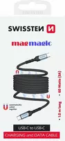 „Swissten“ magnetinis USB-C duomenų kabelis, savaime apsisukantis 60 W 1 m
