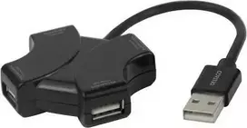 USB-A šakotuvas DELTACO, 480Mbps, 4x USB-A, juodas / UH-737 / 1902569