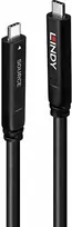 USB Laidas - LINDY USB 3.2 10Gbps ir DP 1.4 Type C Hibridinis Kabelis (4 juostos), 10Gbps, 4K144Hz, 60W, 10 m, Juodas