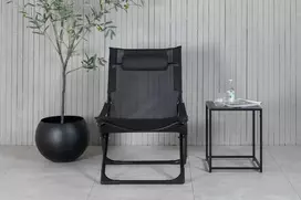 Venture Design Kėdė, Sevilijos sulankstoma atsipalaidavimo, 84x89x63 cm, Juoda