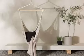 Venture Design Pendanti kėdė, Kalino svajingas audinys, 110x34 cm, baltos spalvos