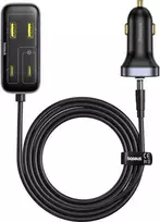 Baseus BackseatPal L1 110W automobilinis įkroviklis 3 x USB-A + 3 x USB-C su 1.5m Extension Kabelis - juodos spalvos