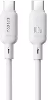 Kabelis USB Baseus Baseus Silky Ser.Charging Cable Type-C to Type-C 100W 1m Baltas