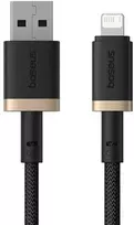 Baseus Dura Type A iki IP 2.4A 2 m greito įkrovimo laidas Juodas, Auksinis