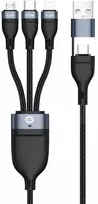 USB kabelis Conceptronic USB-C USB-A - USB-C + microUSB + Lightning 1.5 m Juodas (ETTA05B15)