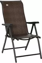 Outsunny poliratano sodo kėdė, sulankstoma, su 7 padėčių reguliuojamu atlošu ir porankiais, skirta sodui, balkonui ir terasai, 58 x 71 x 111 cm