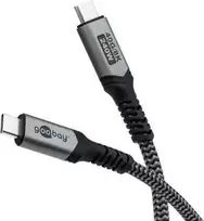 Goobay | USB-C Cable with Textile Sheath, USB4, 240 W, 40Gbit/s, Power Delivery, 1 m
