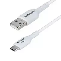 „StarTech“ USB-A į USB-C kabelis, 2 m, Baltas/Įkroviklio laidas, USB 2.0, duomenų perdavimas
