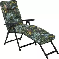 Lena Lounger Juodas Edition G058-02PB PATIO sodo šezlongas su atrama kojoms