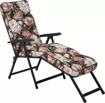 Lena Lounger Juodas Edition A101-23PB PATIO sodo šezlongas su atrama kojoms