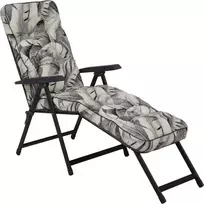 Lena Lounger Juodas Edition G057-06PB PATIO sodo šezlongas su atrama kojoms