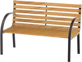 Outsunny sodo suoliukas parko suoliukas 2 vietų plienas+pušies mediena natūralus P122 x G60 x A83 cm